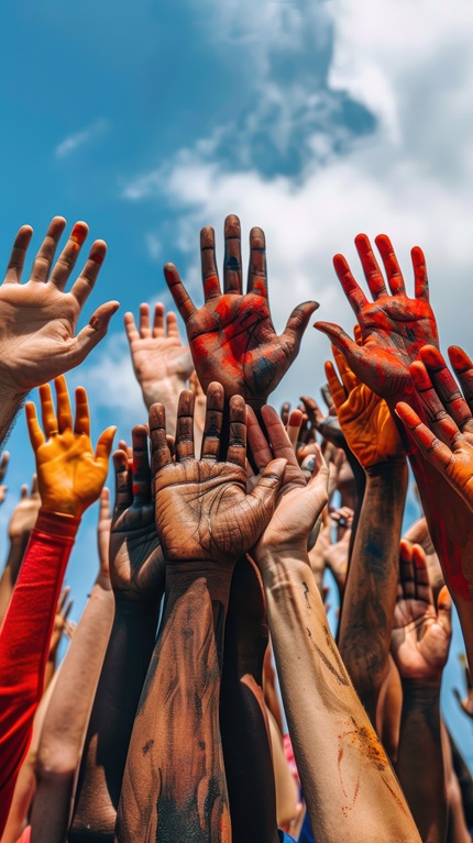 foto de várias mãos erguidas, remete a matéria Justiça para o clima: Corte Internacional de Justiça estabelece obrigações legais dos Estados no combate à crise climática