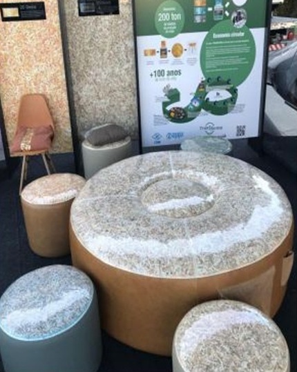 materiais feitos através de cédulas de dinheiro recicladas, produzidas pela equipa group