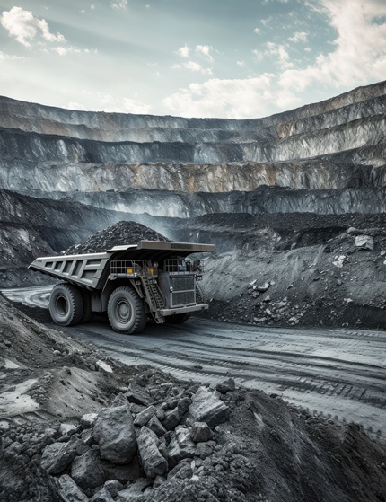 foto de caminhão em mina de terras raras