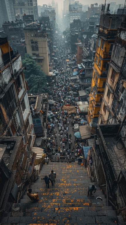 foto de poluição nas ruas da índia