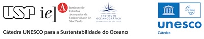 logo da cátedra unesco e do instituto oceanográfico da usp, remete a matéria o século da água
