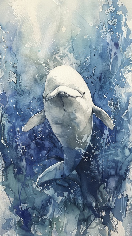foto da arte pintada, uma beluga