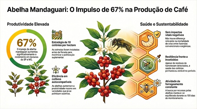 imagem do desempenho do café com a abelha sem ferrão