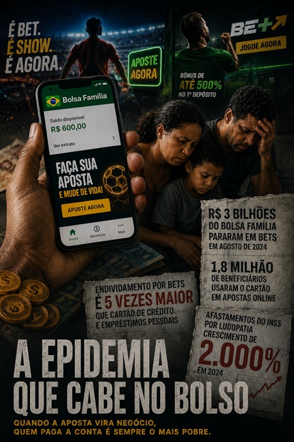 imagem gerada por IA mostra a epidemia das bets