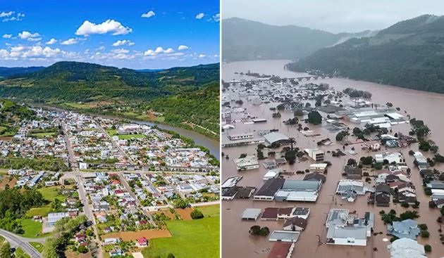 foto da enchente no rio grande do sul, remete ao projeto de duda salabert