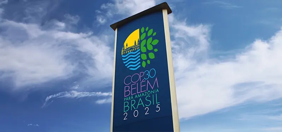 foto de tótem com a logo da cop30