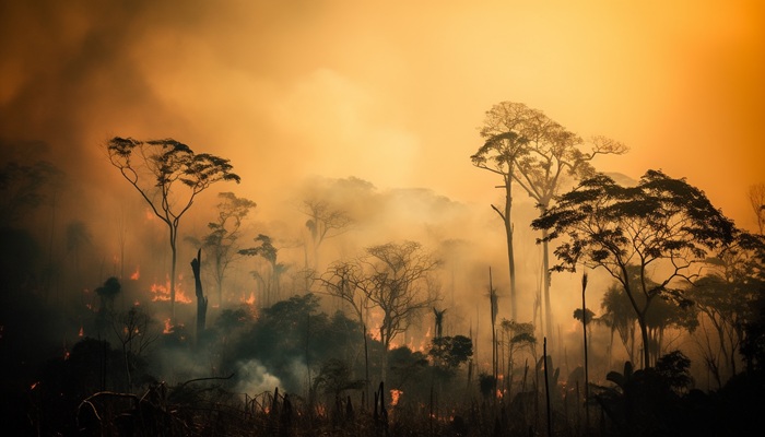 fot de inc~endio em floresta, remete a matéria PL 2.159/2021: Quando o Brasil Decide Queimar o Futuro no Lançamento da COP30